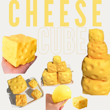 Load image into Gallery viewer, Stress Squishy Toy - Cheese Cube (3 Sizes!) - PREORDER
