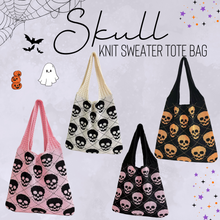Load image into Gallery viewer, Tote Bag - Knit Sweater - Halloween Skull - PREORDER 8/18-8/21
