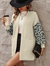 Load image into Gallery viewer, Pocketed Leopard Open Front Cardigan
