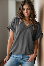 Load image into Gallery viewer, Textured V-Neck Short Sleeve Top
