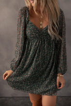 Load image into Gallery viewer, Ruched Printed Long Sleeve Mini Dress
