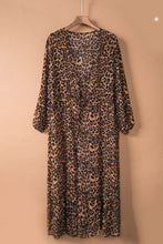 Load image into Gallery viewer, Leopard Open Front Long Sleeve Cover Up
