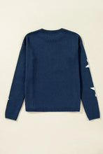 Load image into Gallery viewer, Star Round Neck Long Sleeve Sweater
