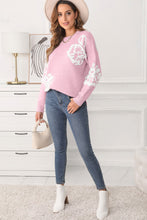 Load image into Gallery viewer, Slit Round Neck Dropped Shoulder Sweater
