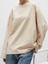 Load image into Gallery viewer, Round Neck Dropped Shoulder Long Sleeve T-Shirt
