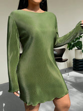 Load image into Gallery viewer, Honey Plus Size Lettuce Hem Round Neck Long Sleeve Dress
