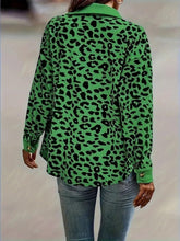 Load image into Gallery viewer, Full Size Leopard Collared Neck Button Up Long Sleeve Jacket
