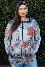 Load image into Gallery viewer, Tasha Apparel Full Size Floral Zip Up Hoodie
