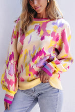 Load image into Gallery viewer, Contrast Round Neck Long Sleeve Sweater
