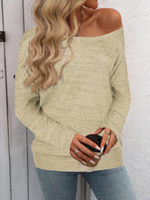 Load image into Gallery viewer, Full Size Heathered Long Sleeve Top
