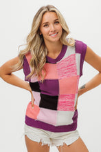 Load image into Gallery viewer, BiBi Color Block Round Neck Sweater Vest
