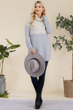 Load image into Gallery viewer, Celeste Full Size Curved Hem Printed Turtleneck Long Sleeve Blouse
