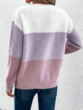 Load image into Gallery viewer, Color Block Boat Neck Sweater
