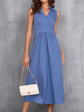 Load image into Gallery viewer, Ruched Sleeveless Midi Dress
