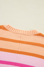 Load image into Gallery viewer, Contrast Striped Round Neck Long Sleeve Knit Top

