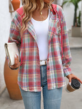 Load image into Gallery viewer, Plaid Long Sleeve Hooded Jacket
