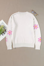 Load image into Gallery viewer, Flower Round Neck Long Sleeve Sweater
