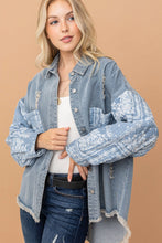 Load image into Gallery viewer, And The Why Full Size Paisley Print Quilted Sleeves Denim Jacket
