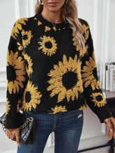 Load image into Gallery viewer, Sunflower Round Neck Long Sleeve Sweater
