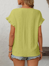 Load image into Gallery viewer, Mandy Eyelet Round Neck Short Sleeve Top
