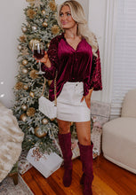 Load image into Gallery viewer, Sequin Notched Long Sleeve Blouse
