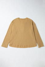 Load image into Gallery viewer, Waffle-Knit Half Button Round Neck Long Sleeve Top
