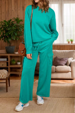 Load image into Gallery viewer, Full Size Round Neck Long Sleeve Top and Drawstring Pants Set
