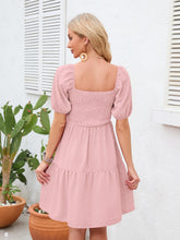Load image into Gallery viewer, Swiss Dot Smocked Square Neck Dress
