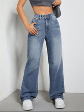 Load image into Gallery viewer, High Rise Wide Leg Jeans with Pockets
