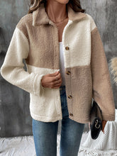 Load image into Gallery viewer, Perfee Color Block Collared Neck Long Sleeve Jacket
