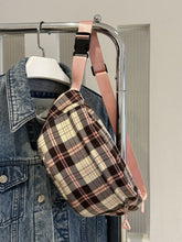 Load image into Gallery viewer, Plaid Adjustable Strap Crossbody Bag
