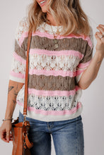 Load image into Gallery viewer, Color Block Round Neck Knit Top
