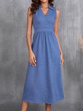 Load image into Gallery viewer, Ruched Sleeveless Midi Dress
