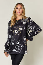 Load image into Gallery viewer, Double Take Full Size Printed Flounce Sleeve Blouse
