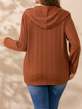 Load image into Gallery viewer, Plus Size Button Detail Long Sleeve Hoodie
