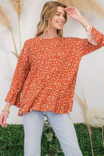 Load image into Gallery viewer, Celeste Full Size Floral Ruffle Detail Top
