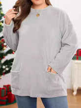 Load image into Gallery viewer, Fuzzy Round Neck Long Sleeve Top
