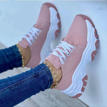 Load image into Gallery viewer, Lace-Up Round Neck Platform Sneakers
