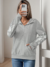 Load image into Gallery viewer, Perfee Half Zip Long Sleeve Hoodie
