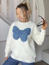Load image into Gallery viewer, Butterfly Round Neck Long Sleeve Sweater
