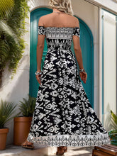 Load image into Gallery viewer, Slit Printed Off-Shoulder Dress
