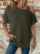 Load image into Gallery viewer, Asymmetrical Neck Short Sleeve T-Shirt
