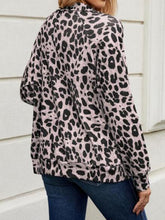 Load image into Gallery viewer, Full Size Leopard Collared Neck Zip Up Jacket
