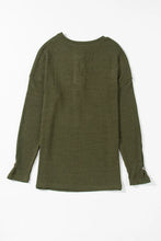 Load image into Gallery viewer, Ribbed Half Button Long Sleeve Knit Top
