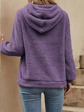 Load image into Gallery viewer, Drawstring Long Sleeve Fuzzy Hoodie
