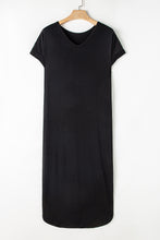 Load image into Gallery viewer, Slit Round Neck Short Sleeve Maxi Dress
