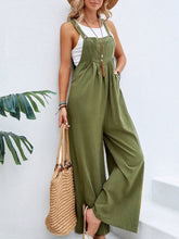 Load image into Gallery viewer, Full Size Square Neck Wide Strap Overalls
