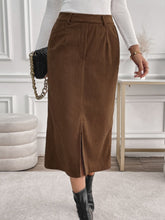 Load image into Gallery viewer, Perfee Slit Midi Skirt with Pockets
