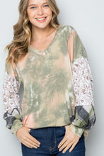 Load image into Gallery viewer, Celeste Full Size Tie-Dye V-Neck Printed Sleeve Blouse
