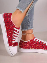 Load image into Gallery viewer, Sequin Round Toe Flat Sneakers
